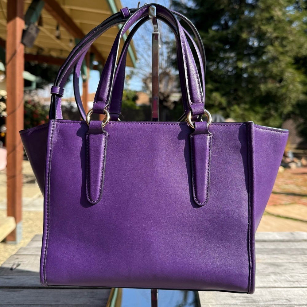 Coach Mini Crosby Carryall Handbag in Stunning Violet Purple Leather - Picture 2 of 10